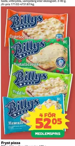Billys - Fryst pizza