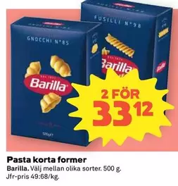 Barilla - Pasta corta formen