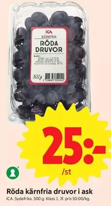 Röda kärnfria druvor