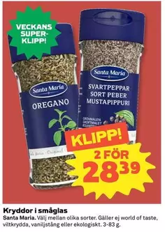 Santa Maria - Kryddor i småglas