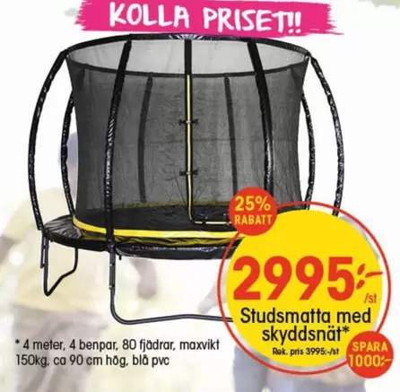 Studsmatta med skyddsnät