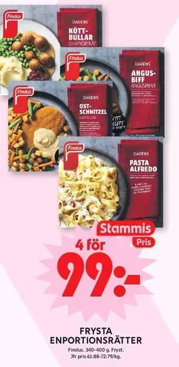 Findus - Frysta enportionsrätter