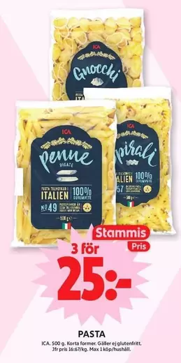 Gnocchi, Penne, Spirali