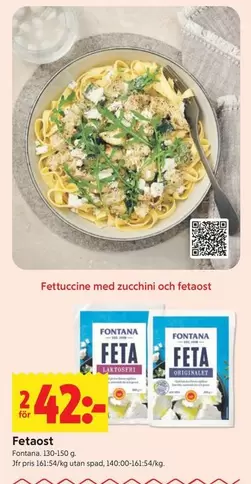 Fontana - Fettuccine med zucchini och fetaost