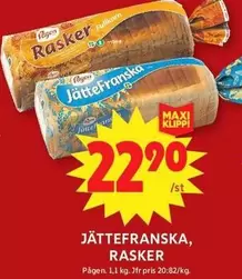Pågen - Jättefranska, Rasker