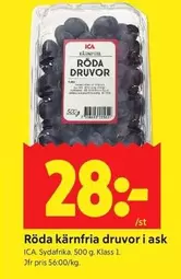 Röda kärnfria druvor