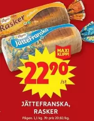 Pågen - Jättefranska, Rasker