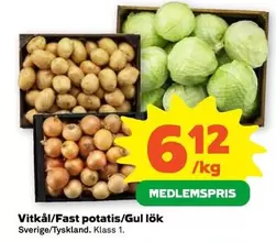 Vitkål/Fast potatis/Gul lök