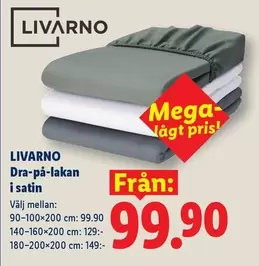 Dra-på-lakan i satin