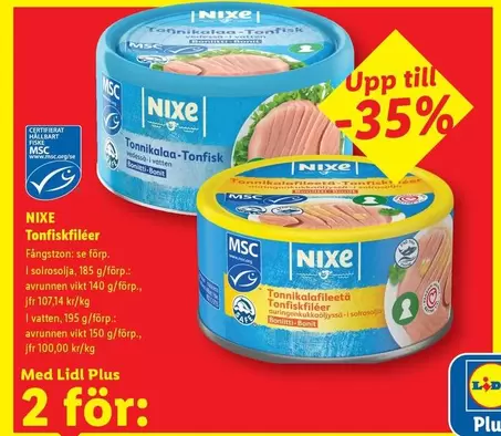 Tonfiskfileér / Tonfisk i bitar