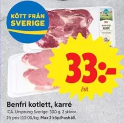 Benfri kotlett, karré