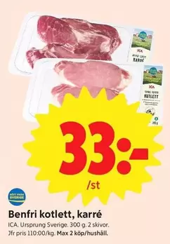 Benfri kotlett, karré