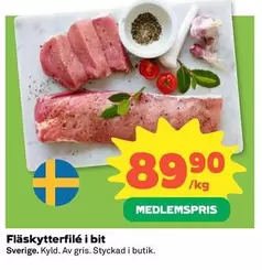 Fläskytterfilé i bit