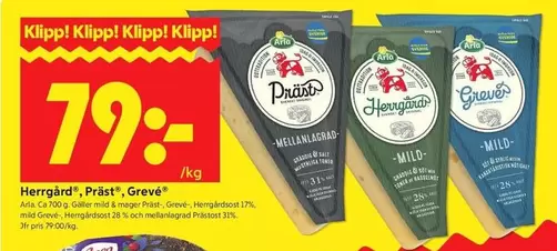 Arla - Herrgård, Präst, Grevé