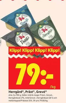 Arla - Herrgård, Präst, Grevé