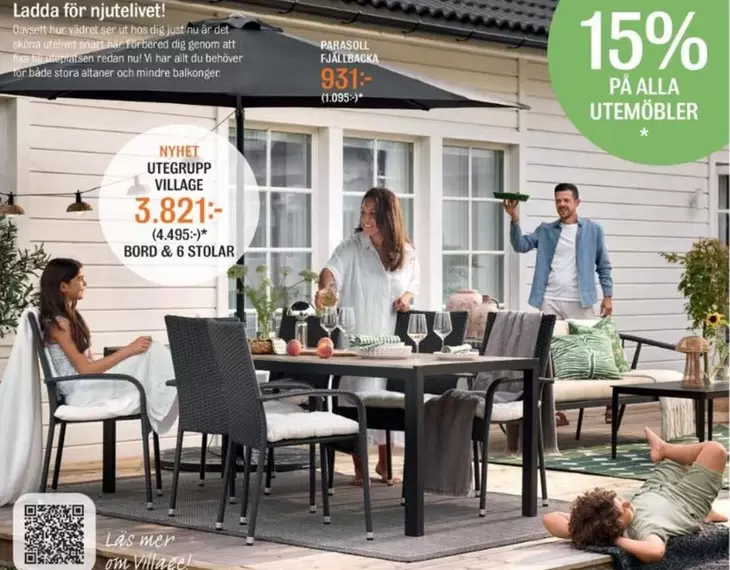 Fixa - NYHET UTEGRUPP VILLAGE BORD & 6 STOLAR