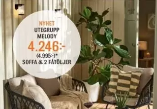 UTEGRUP MELODY SOFFA & 2 FÅTÖLJER