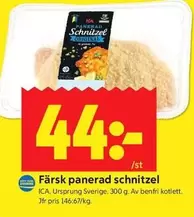 Färskt panerad schnitzel