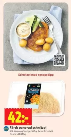 Färsk panerad schnitzel