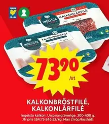 Ingelsta kalkon - Kalkonbröstfilé, Kalkonlårfilé