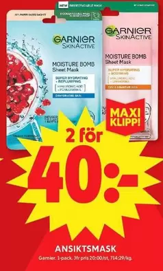 Garnier - Moisture Bomb Sheet Mask