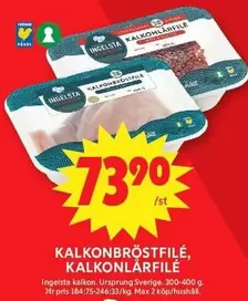 Ingelsta kalkon - KALKONBRÖSTFILÉ, KALKONLÄRFILE