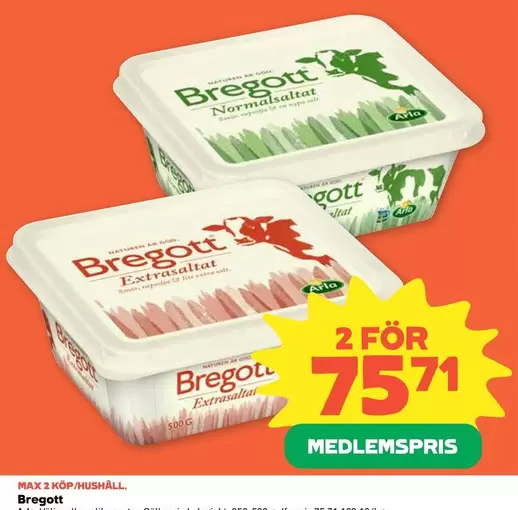 Bregott -  Extrarsaltat och Normalsaltat