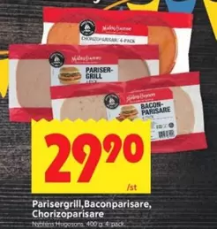 Parisergrill, Baconparisare, Chorizoparisare