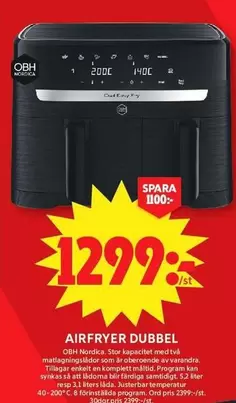 OBH Nordica - AIRFRYER DUBBEL