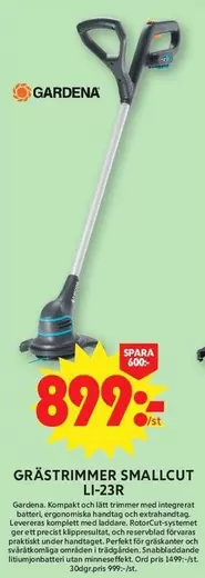 Gardena - GRÄSTRIMMER SMALLCUT LI-23R