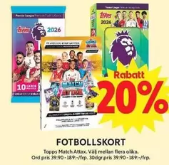 FOTBOLLSKORT Topps Match Attax