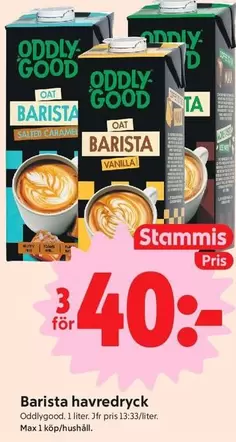 Barista havre dryck