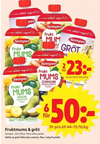 semper - Frukt mums & gröt