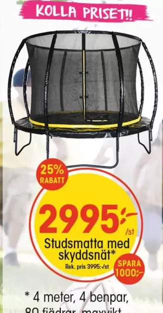 Studsmatta med skyddsnät