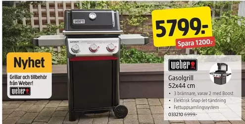 Weber - Gasolgrill 52x44 cm