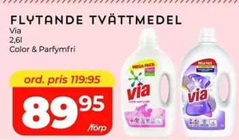 Via - FLYTTANDE TVÄTTMEDEL