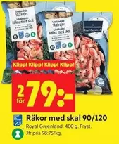 Royal Greenland - Räkor med skal 90/120