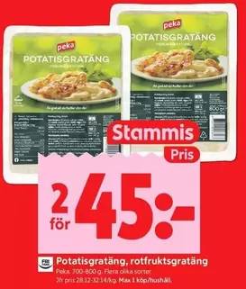 Peka - Potatisgratäng, rotfruktsgratäng