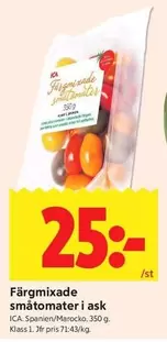 Färgmixade småtomater i ask