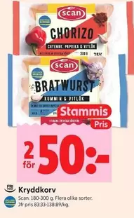 Scan - Kryddkorv (Chorizo / Bratwurst)