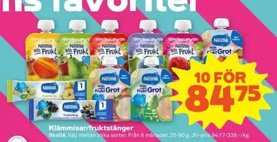 Nestlé - Klämmisar/fruktstänger