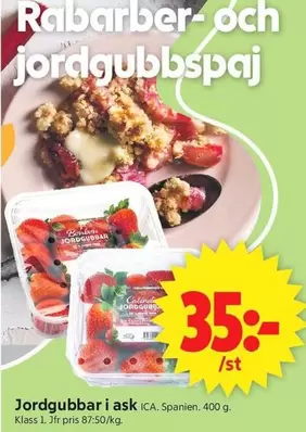 Rabarber- och jordgubbspaj
