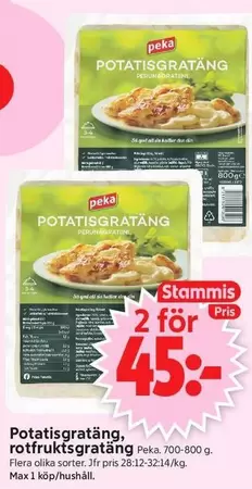 Peka - Potatisgratäng, rotfruktsgratäng