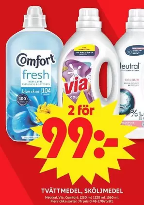 Comfort - Tvättmedel, Sköljmedel