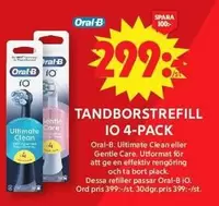 Oral B - TANDBORSTREFLL IO 4-PACK