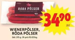 WIENERPÖLSER, RÖDA PÖLSER