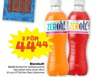 Sockerfritt saftkoncentrat