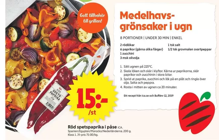 Rödspaprika i påse