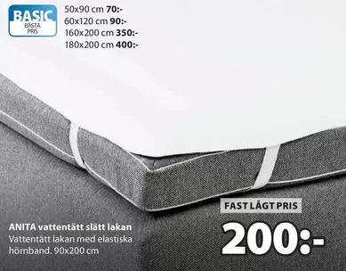 ANITA vattentätt slätt lakan