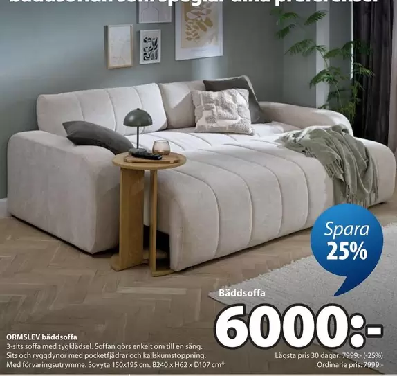 ORMLEV bäddsoffa
